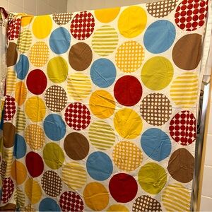 Colorful polka dot Cotton shower curtain by dwell Studio NEW